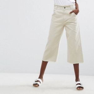 ASOS Cropped Wide Leg Pants with Raw Hem